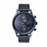 Hugo Boss Navigator 1513538, Ceas Bărbați 43mm Cronograf Baterie cu Brățară Din Metal Albastră