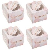 Cutii din H&acirc;rtie pentru Dulciuri, Roz Marble, 15x15x12 cm, Set 4 buc, CMCLASS