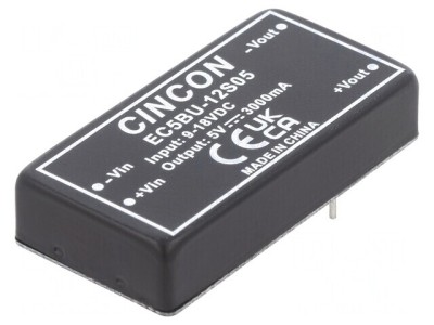 Convertor DC/DC 15W 9-18V la 5V 3000mA THT EC5BU-12S05 foto