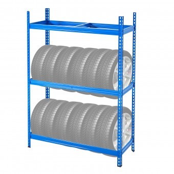 Suport de perete Vivatechnix pentru 12 anvelope, 1300 x 500 x 1790 mm, max 150 kg, 2 rafturi foto