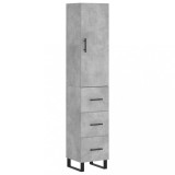 Cumpara ieftin Dulap inalt, gri beton, 34,5x34x180 cm, lemn prelucrat