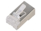 Conector RJ45 ecranat Cat 5e cu 8 pini pentru trecere pe cablu, QOLTEC