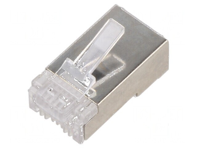 Conector RJ45 ecranat Cat 5e cu 8 pini pentru trecere pe cablu