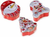Set 3 cutii Craciun metal multicolor RT cm 16 x 18 x 6,5 H
