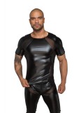 Tricou Sexy Barbati Wetlook cu Plasa 3D Transparenta M, Noir Handmade