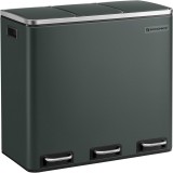 SONGMICS Cos de gunoi din inox cu 3 compartimente colectare selectiva, cu galeti interioare, 3x18litri, gri inchis Household NewTrend