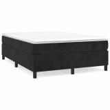 Cumpara ieftin Cadru de pat cu arcuri, negru, 140x200 cm, catifea