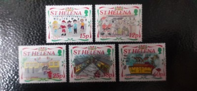 St Helena-Craciun 1995,pictura de copii,arta-serie completa - nestampilate MNH(W 2) foto