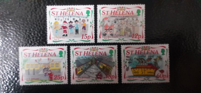 St Helena-Craciun 1995,pictura de copii,arta-serie completa - nestampilate MNH(W 2)