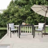 vidaXL Set mobilier de grădină cu perne, 3 piese, negru, poliratan 3157951