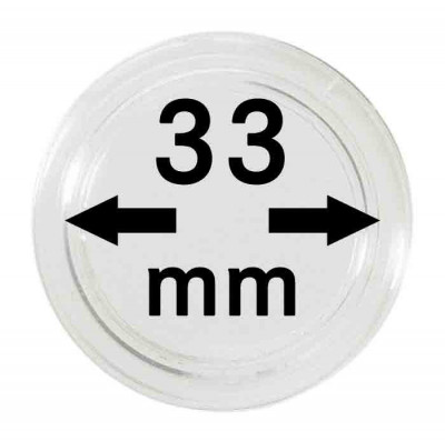 Capsule pentru monede - 10 buc. in cutie - 33 mm dimensiune intrare foto