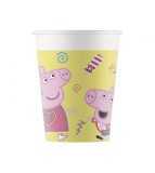 Set 8 Pahare Petrecere Din Carton, Model Peppa Pig 200 ml