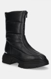 Dkny cizme de piele Fiza femei, culoarea negru, cu toc plat, izolare usoara, K4419113