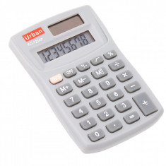 Calculator de birou, model cu alimentare solara/baterii, gri foto