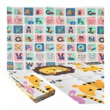 Covor educational din spuma XPE pliabil cu doua fete 180x200 Animale Alfabet