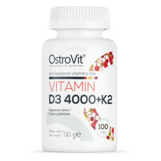 Supliment Alimentar, OstroVit Vitamin D3 4000UI si K2, Sustine Sistemul Imunitar si Osos, 100 compri
