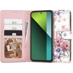 Husa Tech-Protect Wallet Wallet pentru Xiaomi Redmi Note 13 Pro 5G/Poco X6 5G Flori