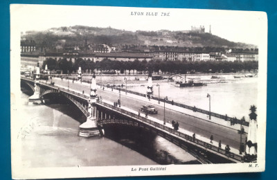 carte Postala Franta 1926 Lion podul Gallieni foto
