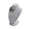 Bust de prezentare bijuterii invelit in catifea gri 16cm BU5381, Time Veranda
