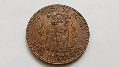 Spania- 10 centimos 1878 foto