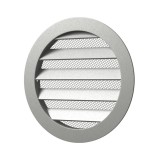 Grila Ventilatie Aluminiu Rotunda &Oslash;100mm/125mm Ecovent, Exterior, Antitantari, Gri