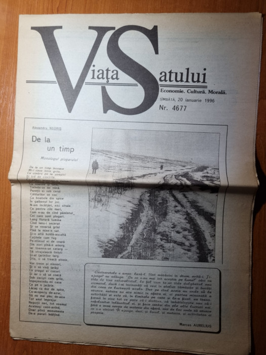 viata satului 20 ianuarie 1996-ziar din republica moldova,chisinau