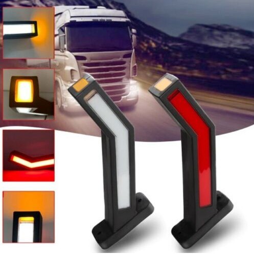 Set 2 Lampi Gabarit LED Neon Efect, Lumina Dinamica, 3 Functii, 12-24V, 22cm (Stanga si Dreapta)