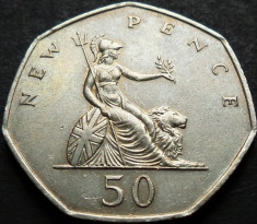 Moneda 50 NEW PENCE - MAREA BTRITANIE, anul 1969 * cod 709 foto