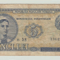ROMANIA - 5 LEI 1952 , B1.107