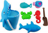 Set de jucării pentru plajă cu rechin &ndash; 7 bucăți jucării pentru plajă cu nisip pentru copii