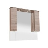 Dulap Baie Suspendat Vanessa 105 Ulm Rauna cu LED Alb, PAL, 105x16x104 cm