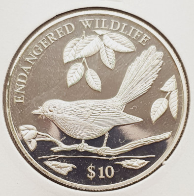 1450 Fiji 10 Dollars 1995 Endangered Wildlife tiraj 10.000 km 74 argint foto
