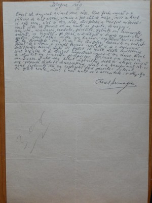 Aurel Baranga, pagina manuscris; Despre ras foto