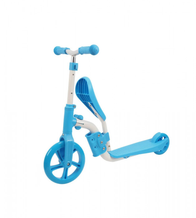 Trotineta si Bicicleta 2 in 1 pentru copii cu 2 roti-Culoare Albastru