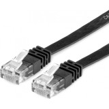 Cablu retea UTP Flat cat.6 1m Negru, Value 21.99.0961