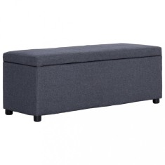 vidaXL Bancă, compartiment de depozitare, gri &icirc;nchis, 116 cm poliester