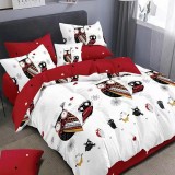 Cumpara ieftin Lenjerie pat dublu,bumbac finet,6 piese,cearceaf normal 220x240cm, cearceaf pilota 200x220cm, 2 fete de perna 50x70, 2 fete de perna 70x70-M153