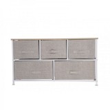 Comoda 5 sertare Textile 100x29x55cm Grunberg TB71 Bej