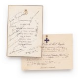 Meniul mesei festive din 8 noiembrie 1935, cu semnătura regelui Carol al II-lea + invitație