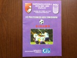 program meci fotbal FC politehinca aek timisoara - dinamo bucuresti campionatul romaniei divizia A editia 2002 - 2003 / 16 pagini fan sport hobby