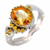 Cumpara ieftin Inel bijuterie din argint 925 cu citrin si peridot