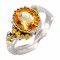 Inel bijuterie din argint 925 cu citrin si peridot