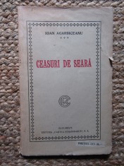 Ion Agarbiceanu - Ceasuri de seara (editie princeps, 1921)