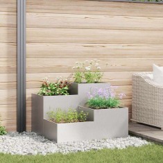 vidaXL Vază pentru Grădină Argintiu 100 x 100 x 60 cm Oțel inoxidabil