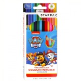 Creioane colorate triunghiulare, 12 culori, Paw Patrol