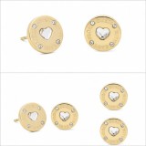 Guess Cercei Tip Stud din Oțel Inoxidabil, Culoare Aurie, cu Detaliu Inimă &ndash; Model UBE70037