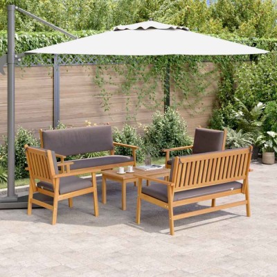 vidaXL Set de canapele pentru grădină 5 pcs Maro 75 x 45 x 38cm foto