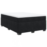 Cumpara ieftin Pat box spring cu saltea, negru, 140x200 cm, catifea