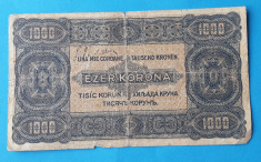 Bancnota Romania Transilvania Ungaria 1000 Korona 1923 - circulata foto