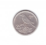 Moneda Norvegia 25 ore 1958, stare foarte buna, curata